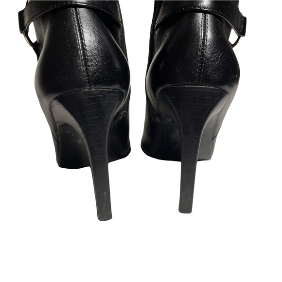 Steve Madden black leather stiletto heeled zip up boots size 7.5 - Picture 5 of 11